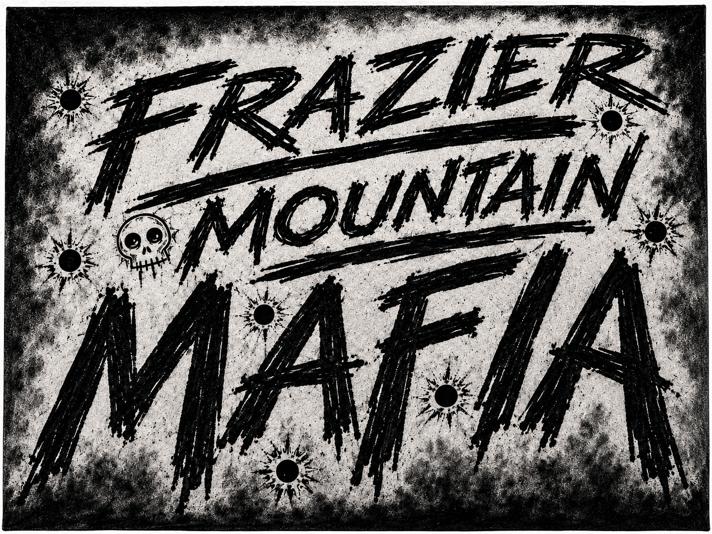 Frazier Mountain Mafia — original distressed black and white band logo
